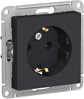 Розетка с заземлением без рамки Systeme Electric AtlasDesign 1-м. карбон картинка